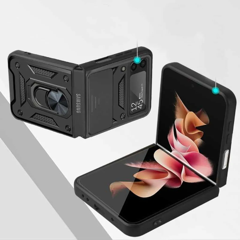 Custodia Professionale Samsung Z Flip 3 SPACECASE Camring Nero - 4