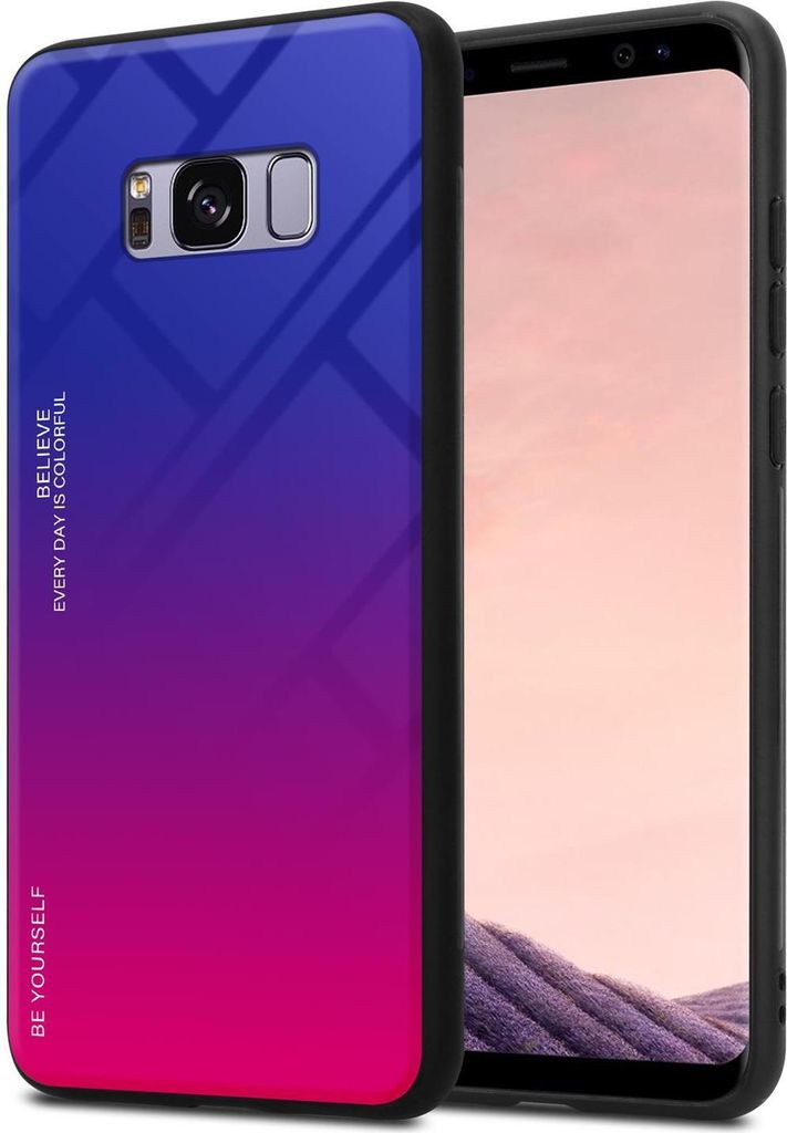 Cadorabo Hülle für Samsung Galaxy S8 PLUS Schutz Hülle in Schwarz Handyhülle TPU Etui Cover Case Tempered Glas