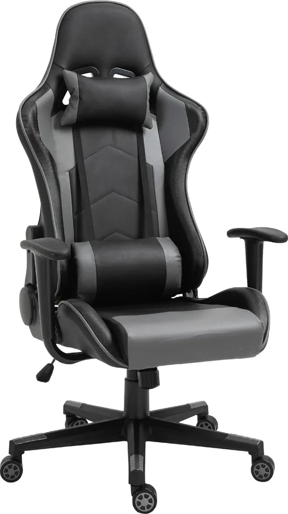 Chaise gaming ergonomique en similicuir noir avec assise grand confort