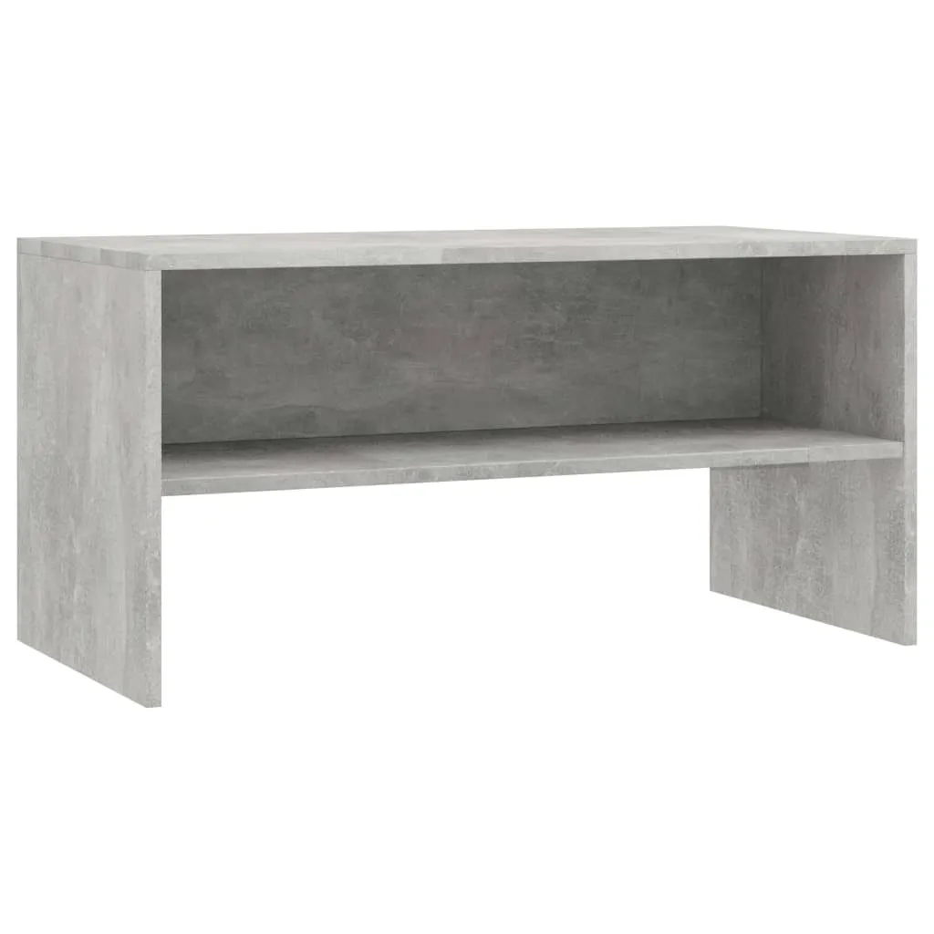 Armoire Télévision 80x40x40 cm Gris Béton avec Rangement Intégré