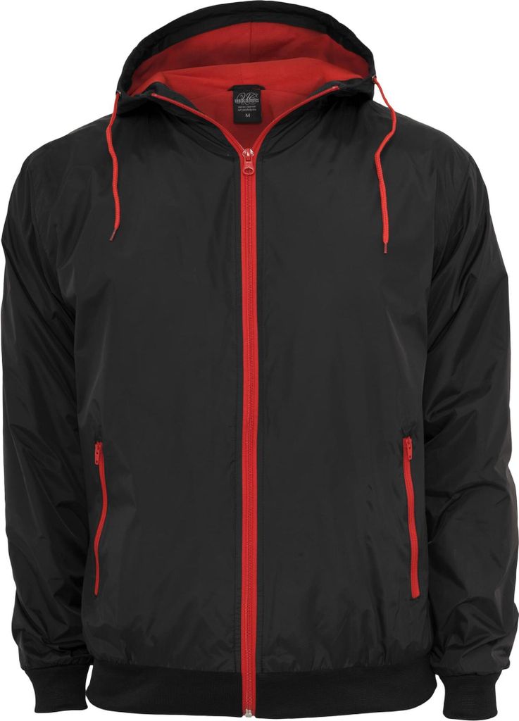 Urban Classics - CONTRAST WINDBREAKER schwarz / rot - L