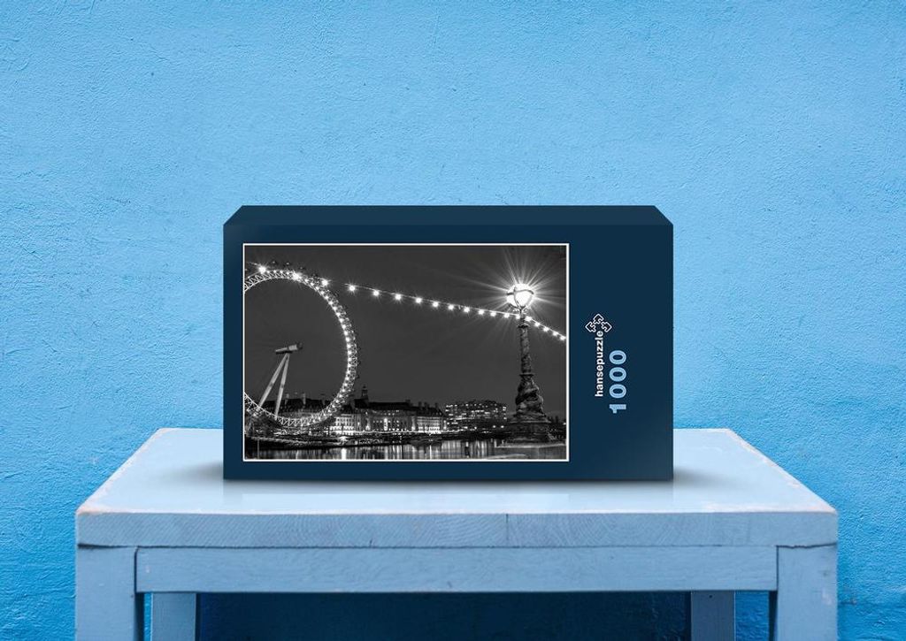 hansepuzzle 54303 - London Eye Puzzle, 1000 Teile, Reisen, 60,0 x 46,0cm mit hochwertiger Aufbewahrung, Kartonbox und wiederverschließbarem Beutel