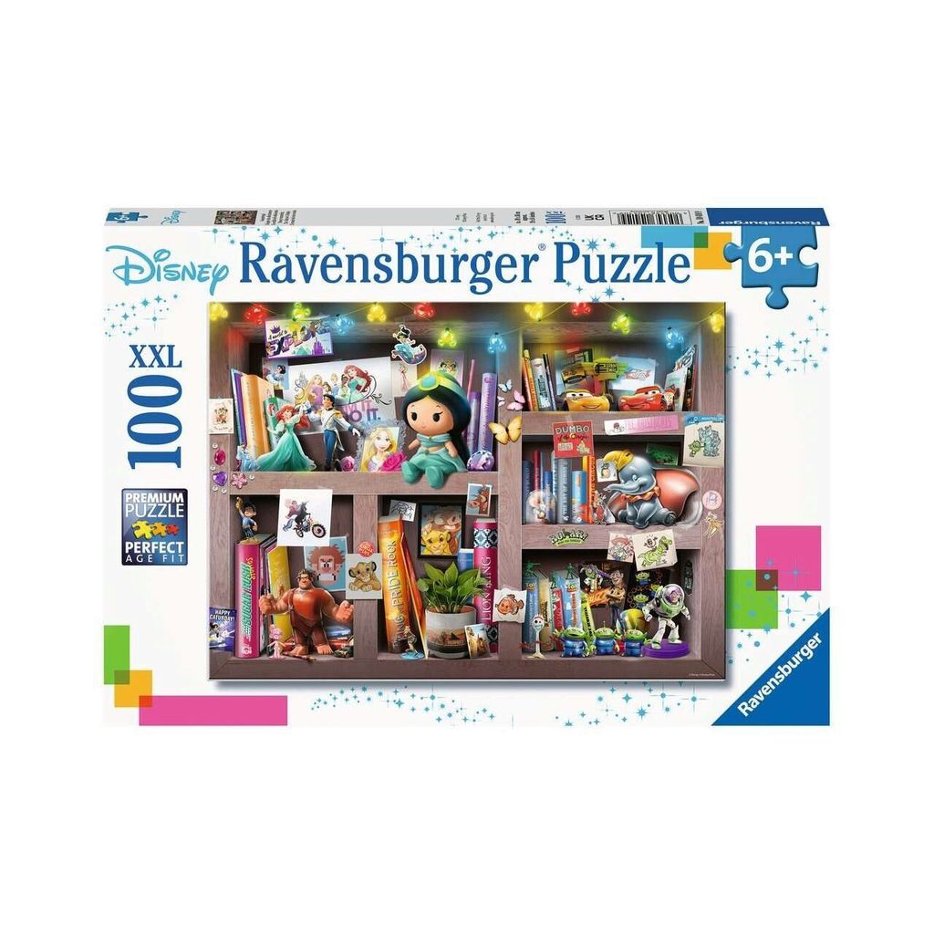 RAVENSBURGER Puzzle Bibliothek der Disney-Märchen XXL 100 Teile