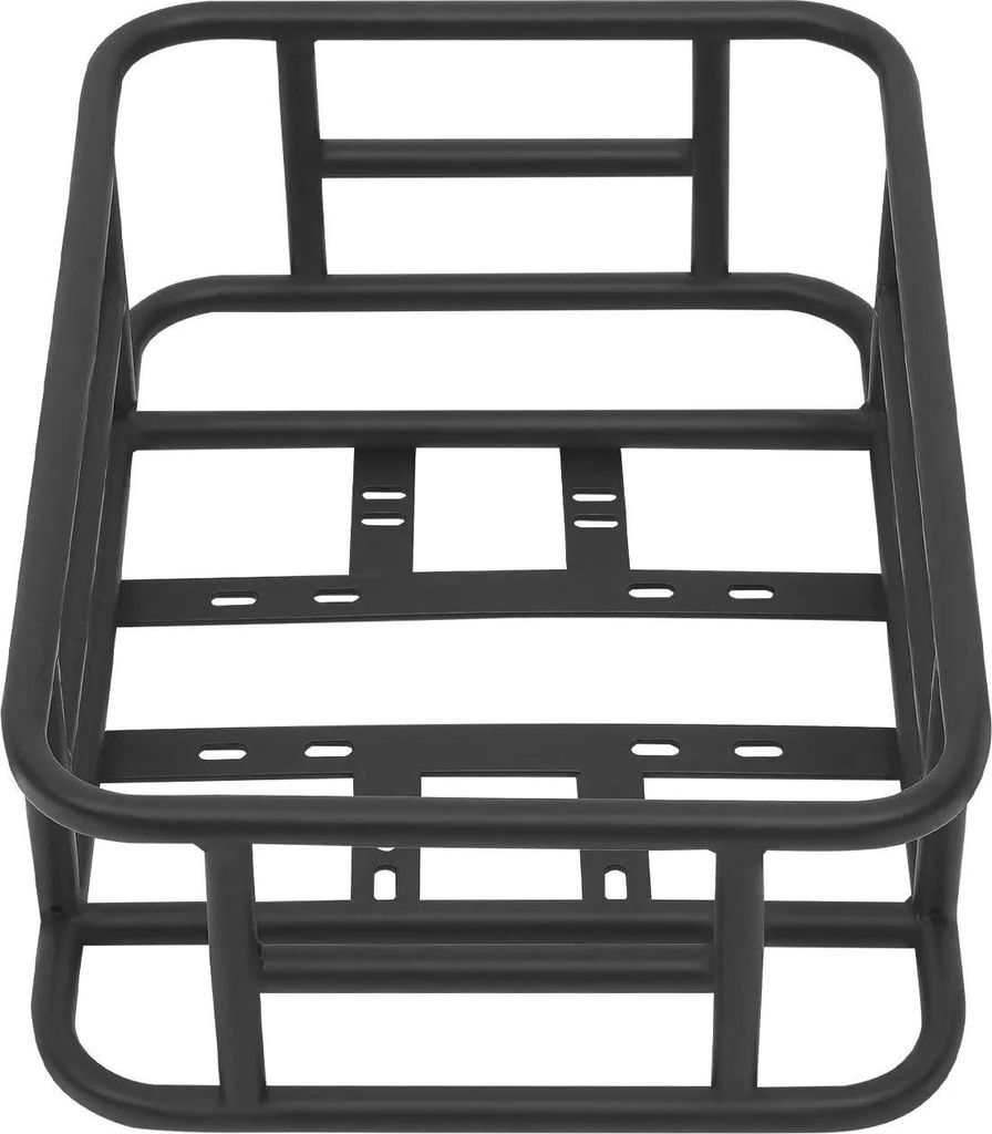 Fahrradkorb hinten - Gepäckträgerkorb - Große Kapazität - Robustes Eisen - Stabiles Design - Einfache Montage - Schwarz