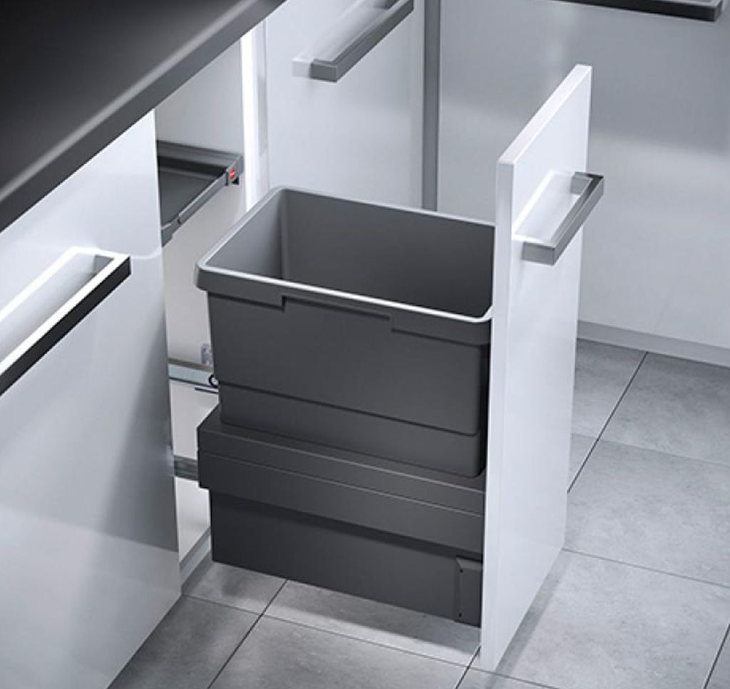 Hailo Einbaumülleimer Küche Schrank 30cm Frontauszug selbstschließend