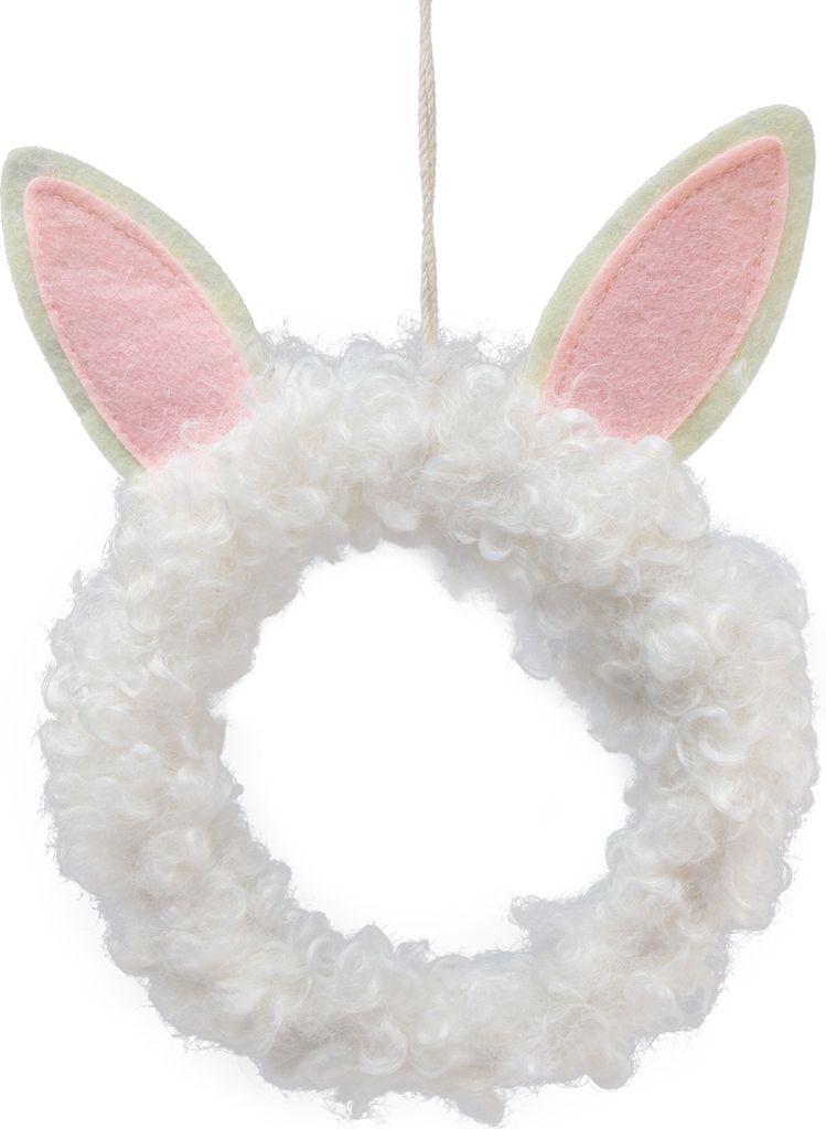 Osterdeko Dekoring Hasenohren Türschmuck Weiß Ø13cm 4er Set, 4 Stück