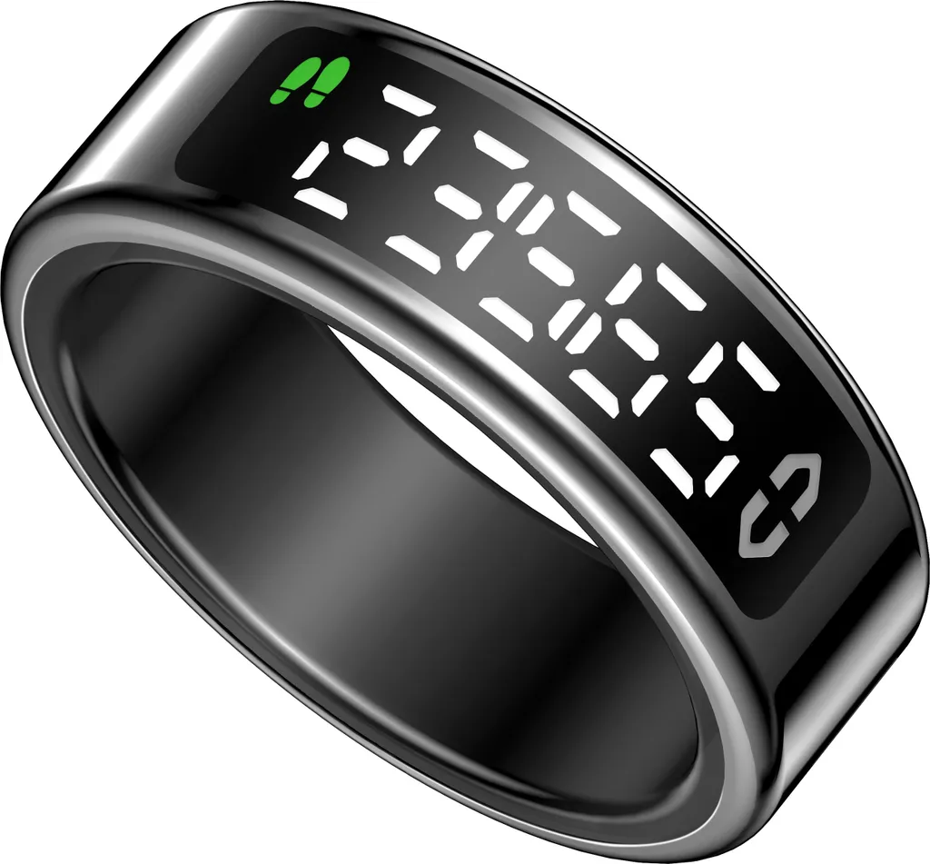 Smart Ring INF Nero Taglia 13: Tracker Biometrico Acciaio Inox - 5