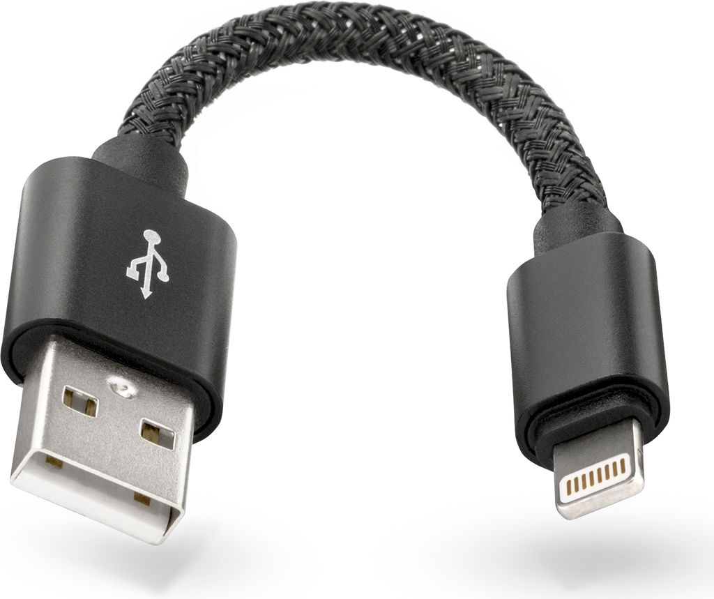 12cm Lade Daten Kabel Nylon 2.0 Anschluss Stecker passend für Apple iPhone iPad