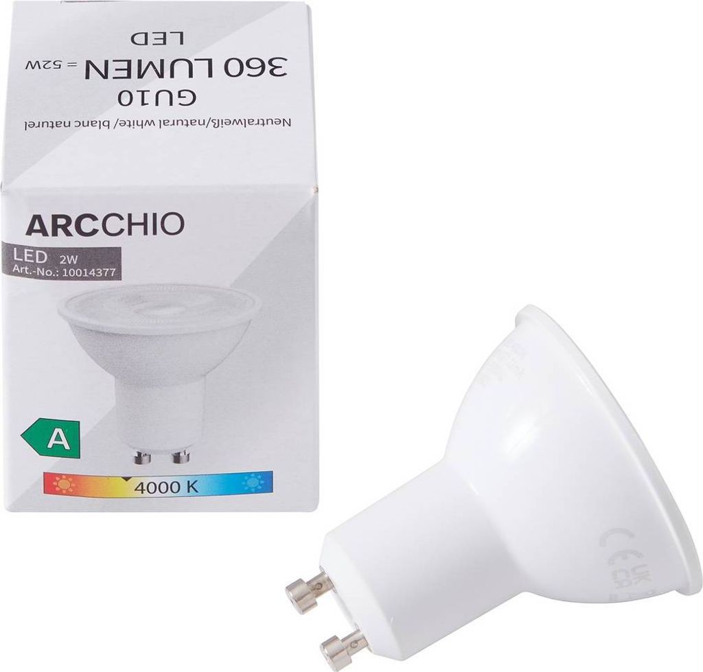 Arcchio LED-Lampe, GU10 2W, weiß, 4000K, 360 lm Produktbild 