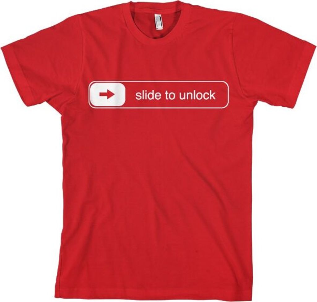Slide To Unlock T-Shirt - Medium - Red