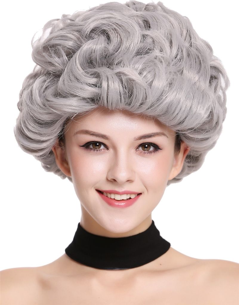 WIG ME UP Perücke Grau Locken Oma Großmutter 91097-ZA68E Produktbild 