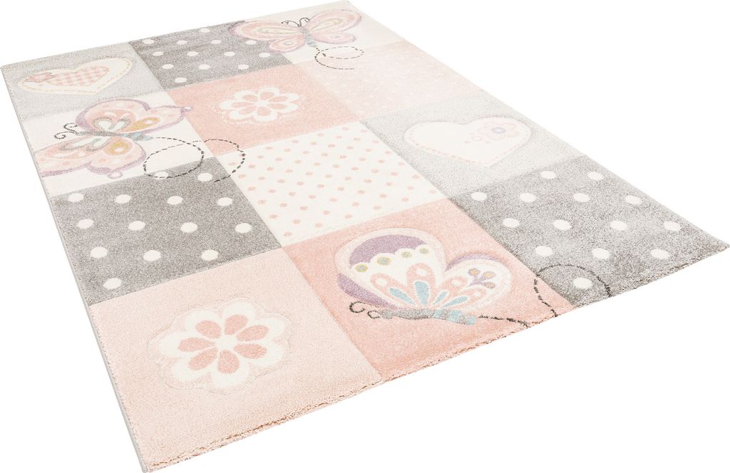 Kinderteppich | Spielteppich | Kurzflor | Verschiedene Motive, Größe:200x290 cm, Farbe:Rosa
