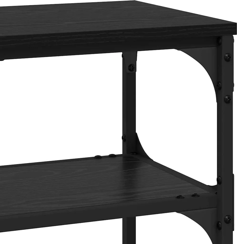 vidaXL Tavolo consolle con cassetto Rovere nero 75 x 40 x 75 cm