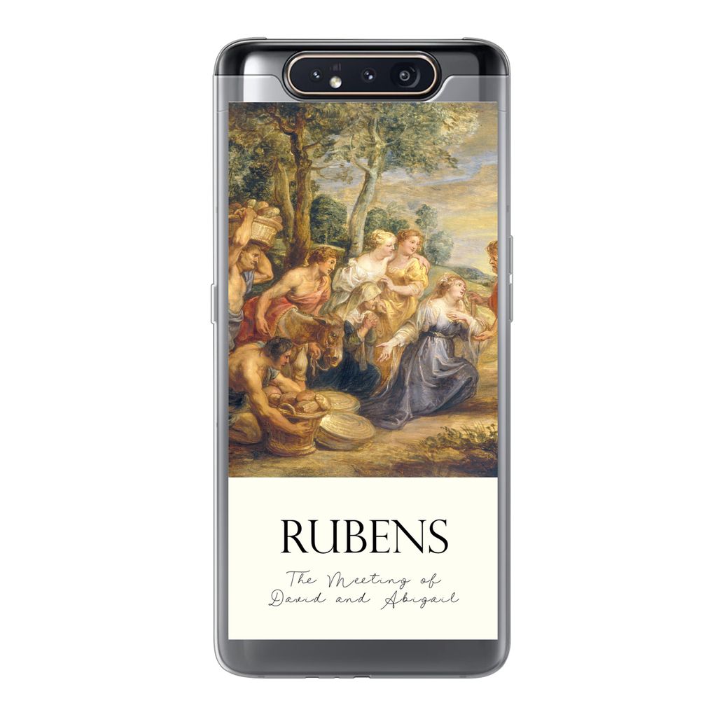 MuchoWow Handyhülle Schutzhülle Hülle für Samsung Galaxy A80 Rubens - Kunst - Die Begegnung von David und Abigail Silikon Softcase Handy Hül...