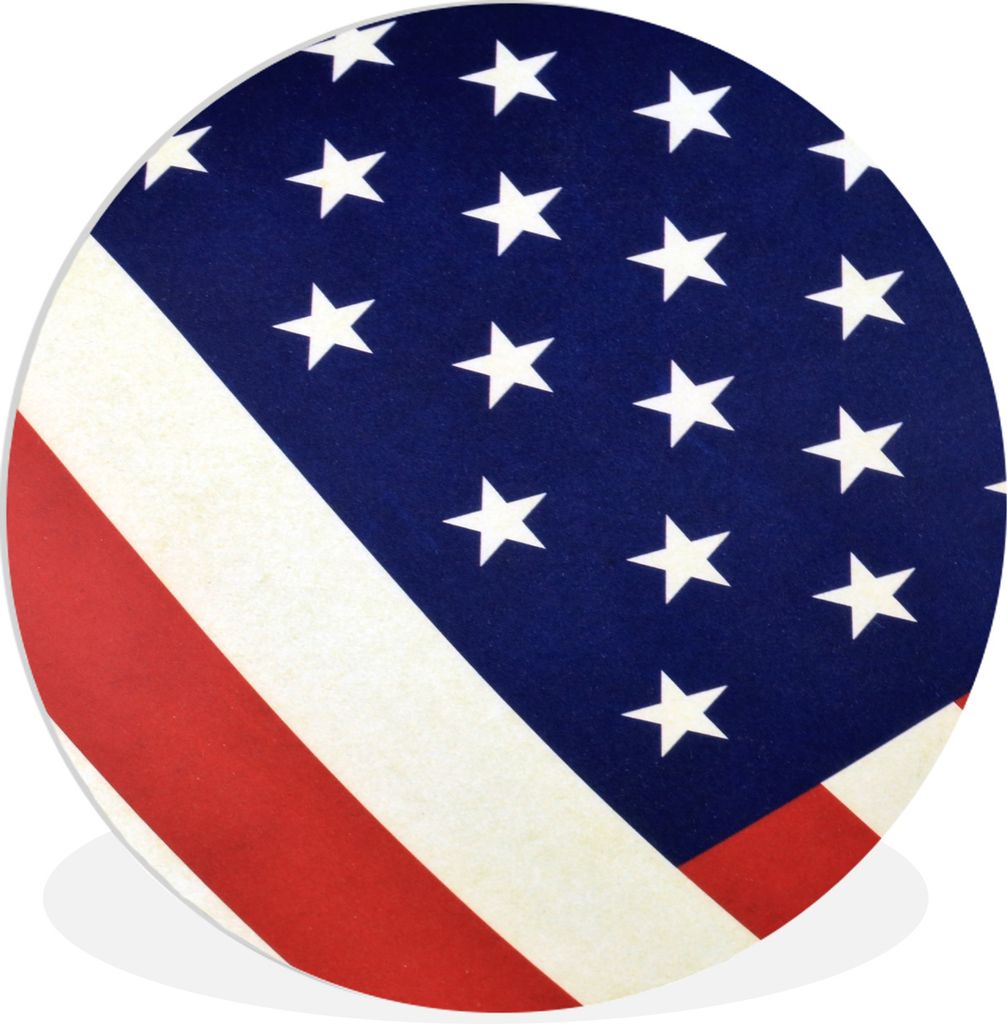 MuchoWow Rundes Wandbild - Runde Bilder Teil der Flagge der Vereinigten Staaten Ø 30 cm Kreis Wanddekoration Kunststoff - Wandkreis - Wandschmuc...