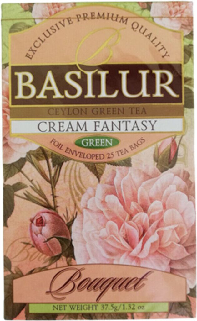 Basilur grüner Tee Cream Fantasy 25 Teebeutel Ceylon Grüntee green tea
