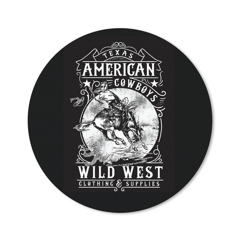 MuchoWow Mauspad Mousepad Mancave - Western - Retro - Cowboy 20x20 cm - Mousepads - Maus Mat - Pad - Mausunterlage - Schreibtischmatte