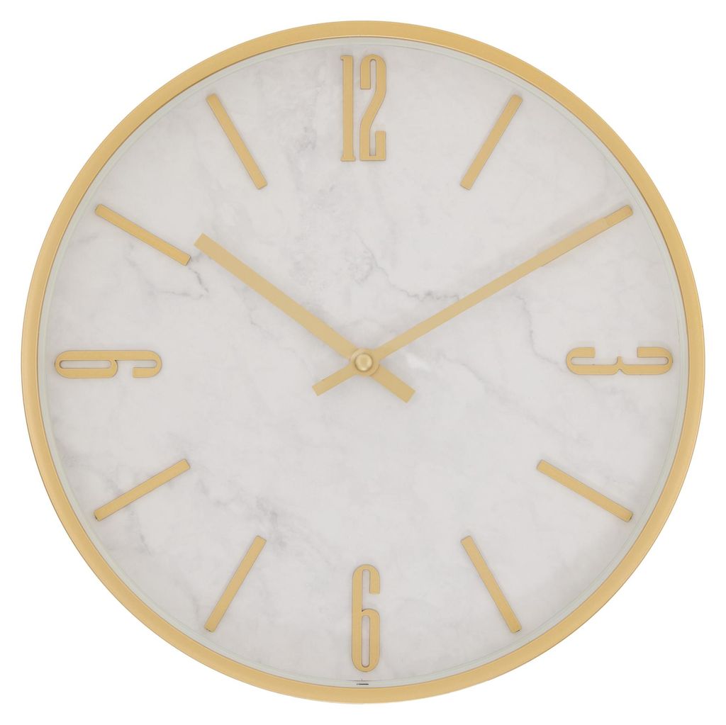Uhr NATHALIE, Ø 29 cm, Marmor-Effekt
