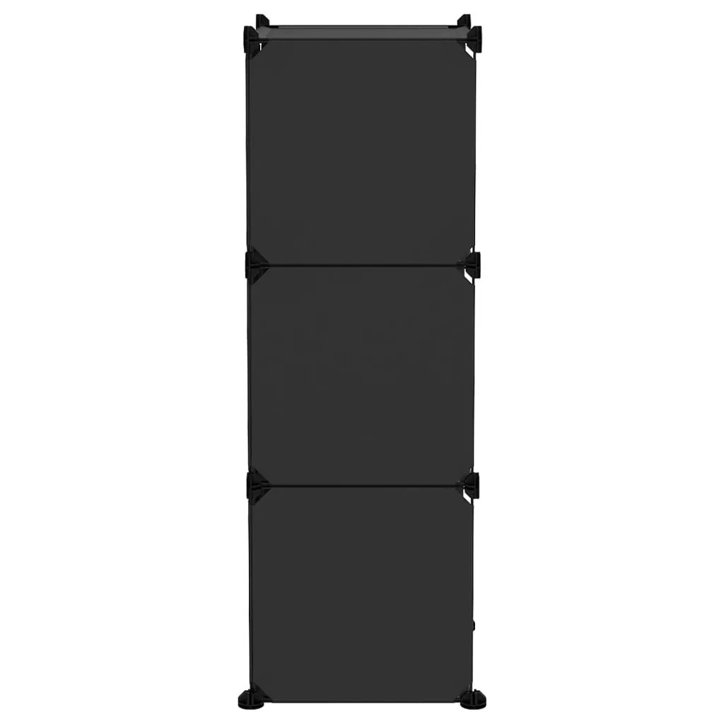 Étagère modulable 6 cubes noir en PP résistante et facile à monter