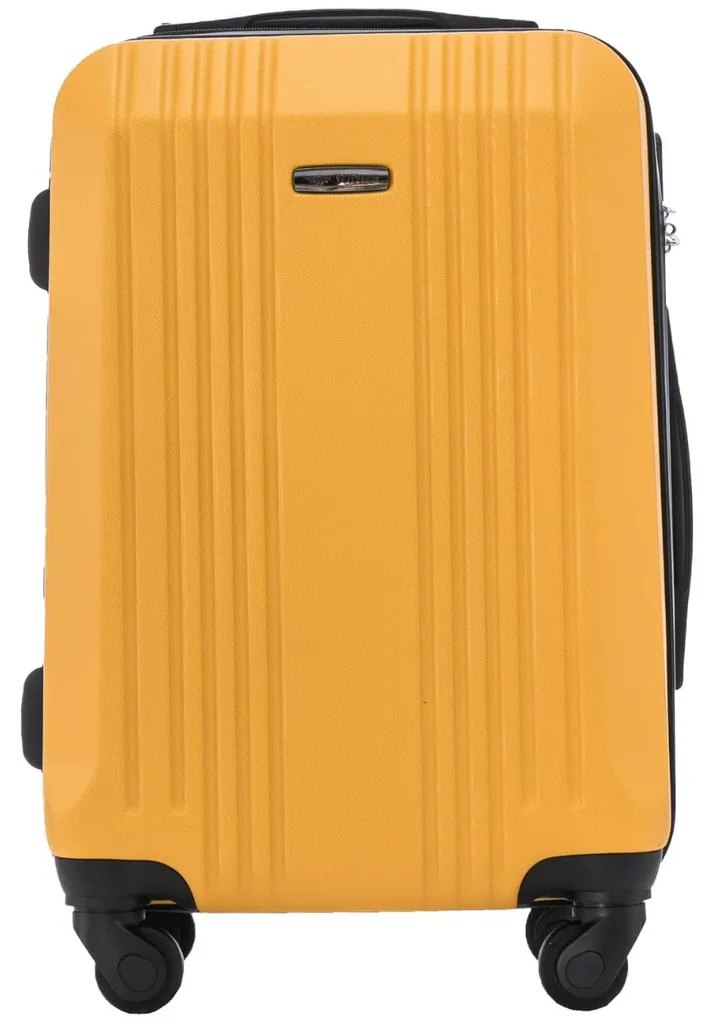 Bagage à main rigide jaune pour avion avec cadenas à code et coque ABS - 3