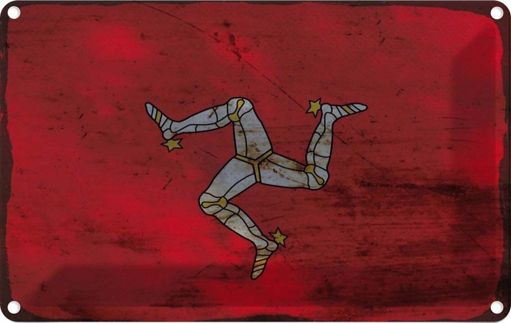 vianmo Blechschild 20x30 cm Isle of Wappen Man Rost Flagge Produktbild 