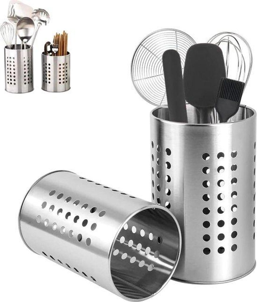 Küchenorganizer aus Edelstahl - Lade- und Arbeitsplatte Organizer - Küchenaccessoires Spatelhalter