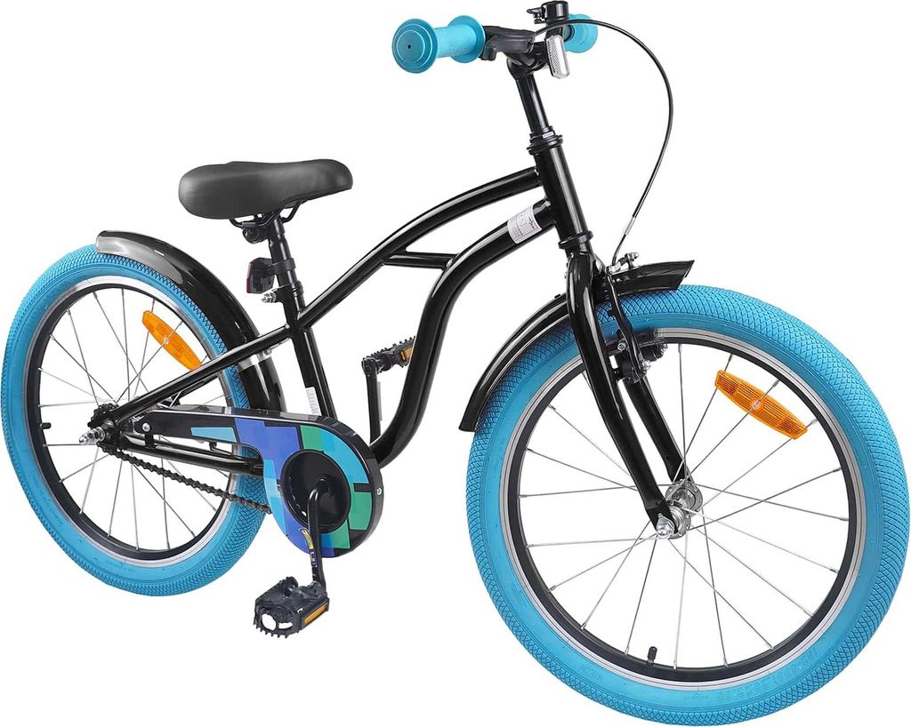 vidaXL Kinderfahrrad 22 Zoll für 7-12 Jahre alt Schwarz
