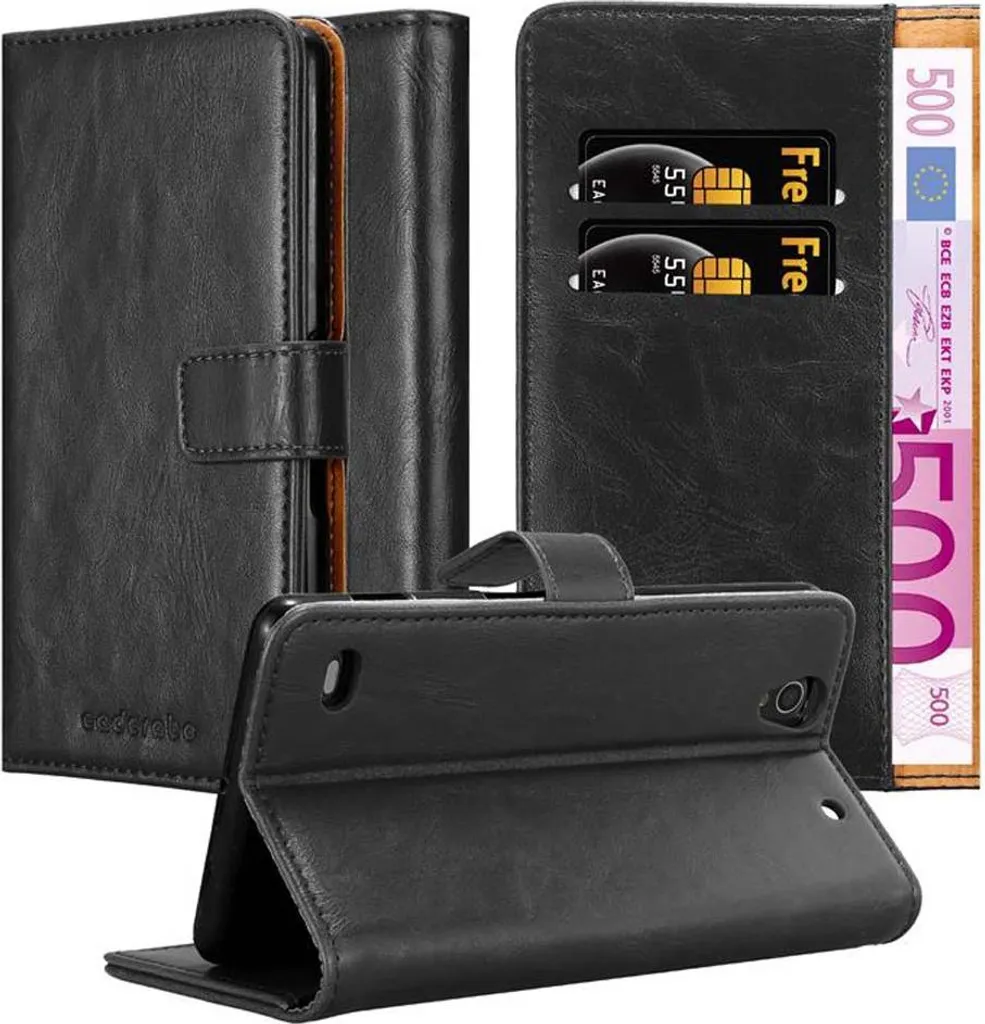Custodia Protettiva Cadorabo per Sony Xperia C4 - Cover Libro Nero Antiurto