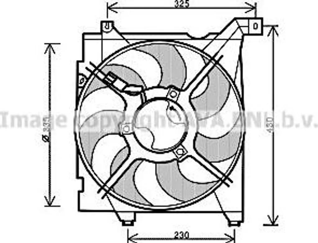 Ventilateur de radiateur pour remplacement Cerato - Référence 253802F100