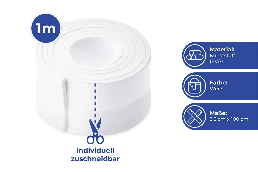 Isolant bas de porte Blanc pour supprimer les courants d'air - 2x - 6