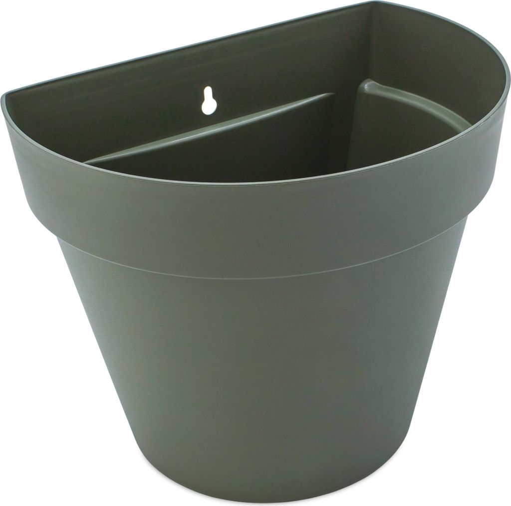 1.08 Kunststoff Blumentopf zur Wand Befestigung - ca. 27,5 x 23,5 x 20 cm - Wand Topf in OLIV