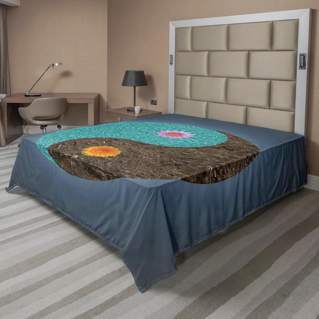 Lenzuolo Yoga ABAKUHAUS Yin Yang - Comfort e Arredo Blu Turchese