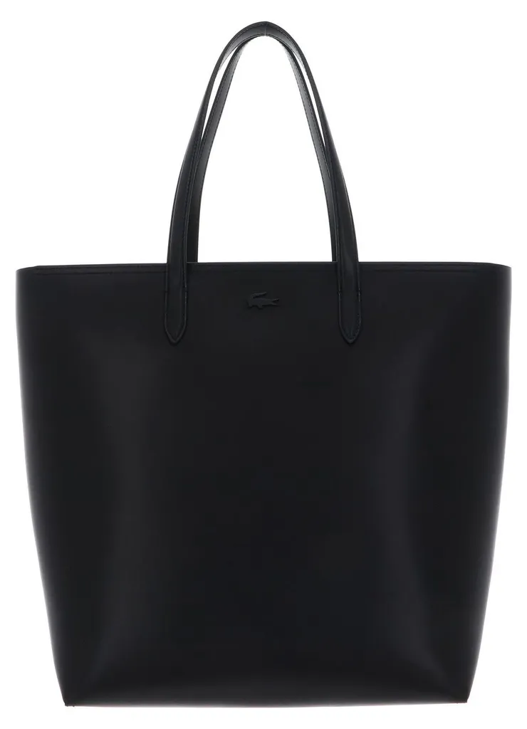 Sac Cabas Vertical Lacoste Shopping Bag Noir et Vert Sinople en Piqué