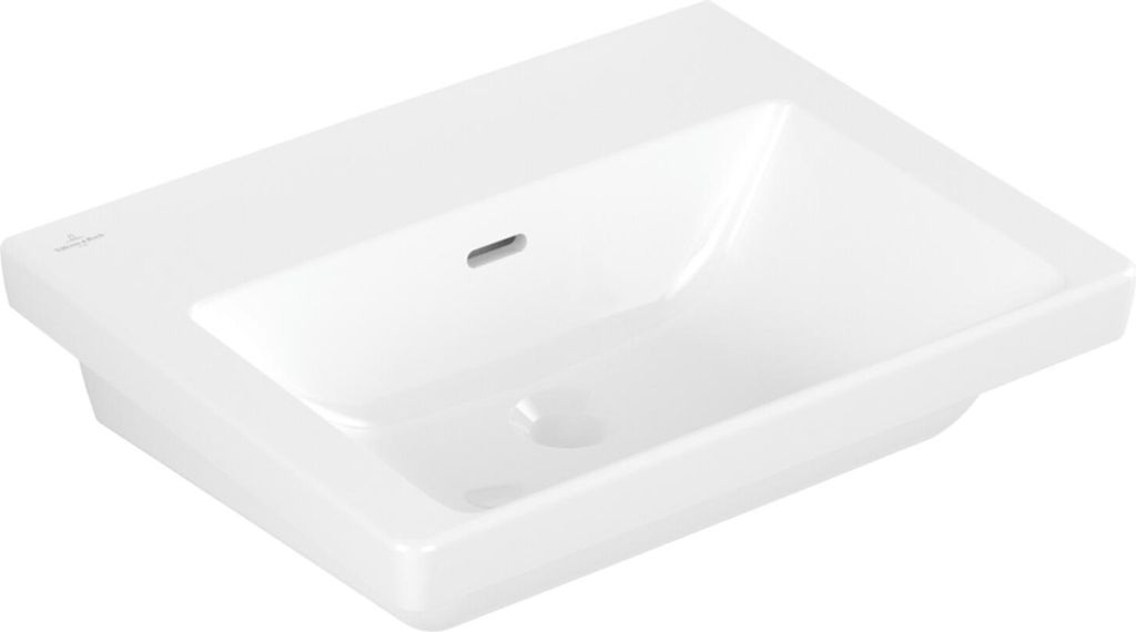 V&B Waschtisch Subway 3.0 55x44cm, eck., mit Überlauf, weiß C-plus