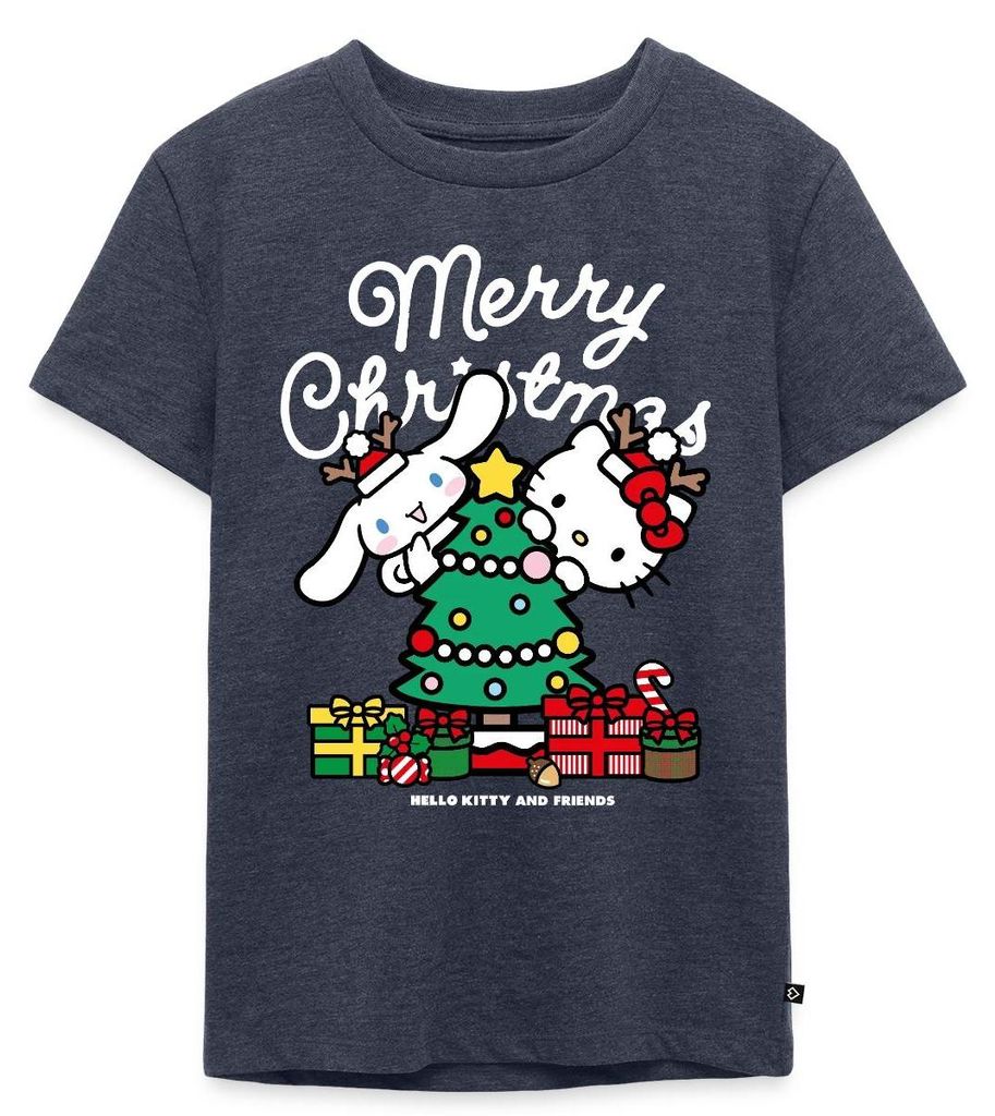 Spreadshirt Hello Kitty Und Cinnamoroll Weihnachten Kinder Premium T-Shirt, 98/104 (2 Jahre), Jeansblau