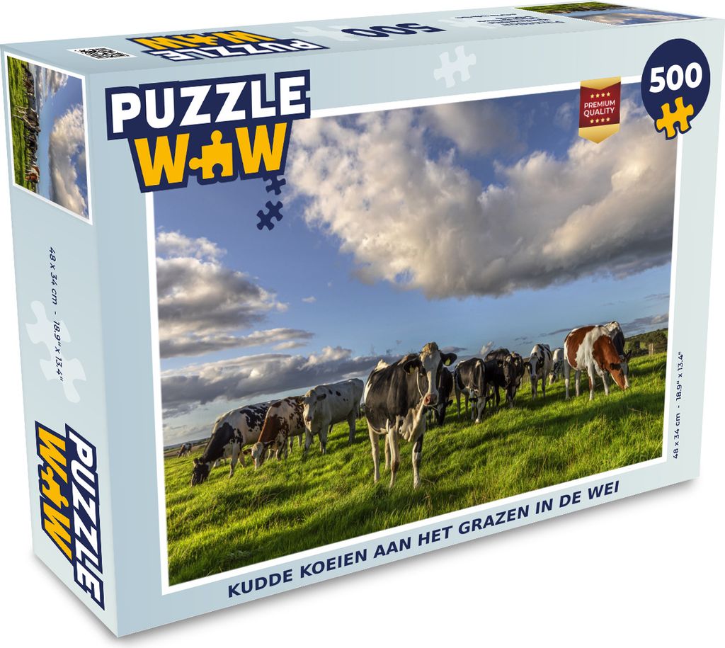MuchoWow Puzzle 500 Teile Kühe - Licht - Gras - 500 Teile - Kinder - Selberbauen - Puzzlespiele