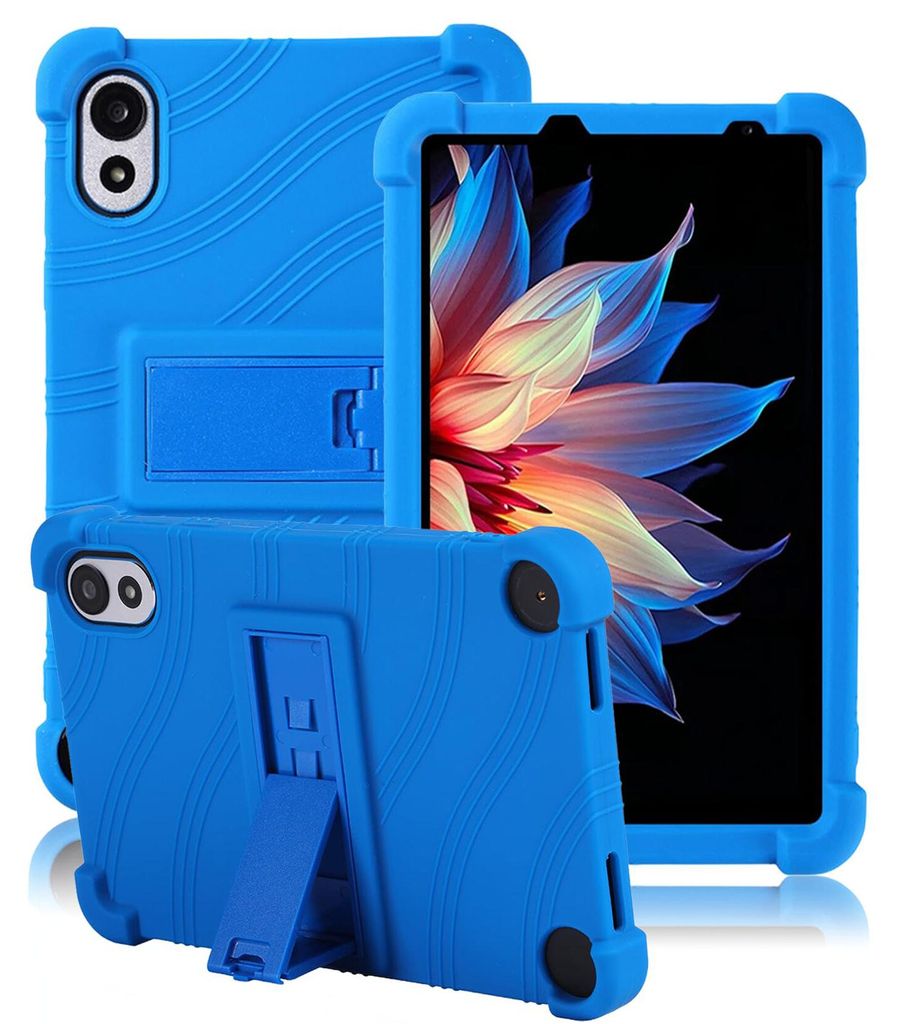 Tablet Hülle für Blackview Zeno 1 8,0", Stoßfeste Weiches Silikon Schutzhülle mit Standfunktion Blau