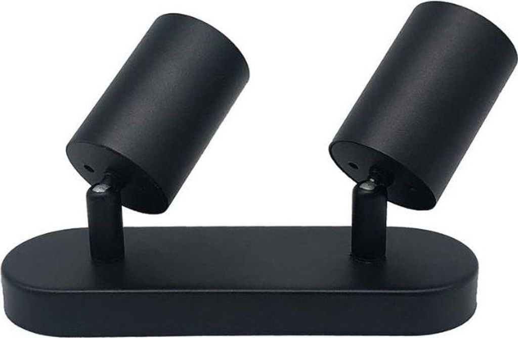 Plafonnier 2 Spots Orientables Alu Noir pour Ampoule GU10 Image du produit 