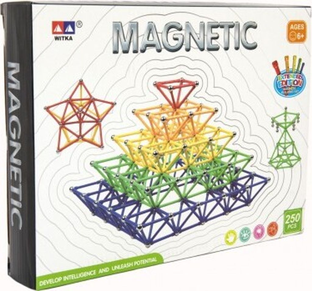 Magnetická stavebnice 250 ks plast/kov v krabici 31x23x5cm Obrázok produktu 1