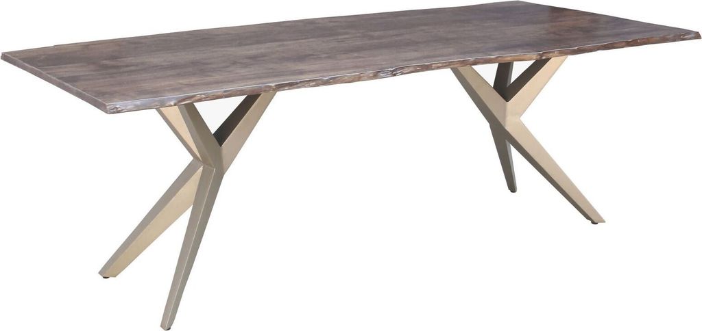 MASSIVMOEBEL24 | Table à manger 160x90 Acacia laqué Gris Image du produit 