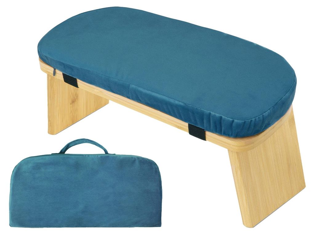 Meditationsbank aus Holz, ergonomischer, klappbarer Meditationsstuhl mit Kissen, robuster, tragbarer Seiza-Gebets-Yoga-Kniehocker