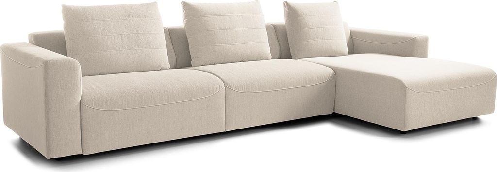 3-SITZER ECKSOFA mit Longchair - Webstoff