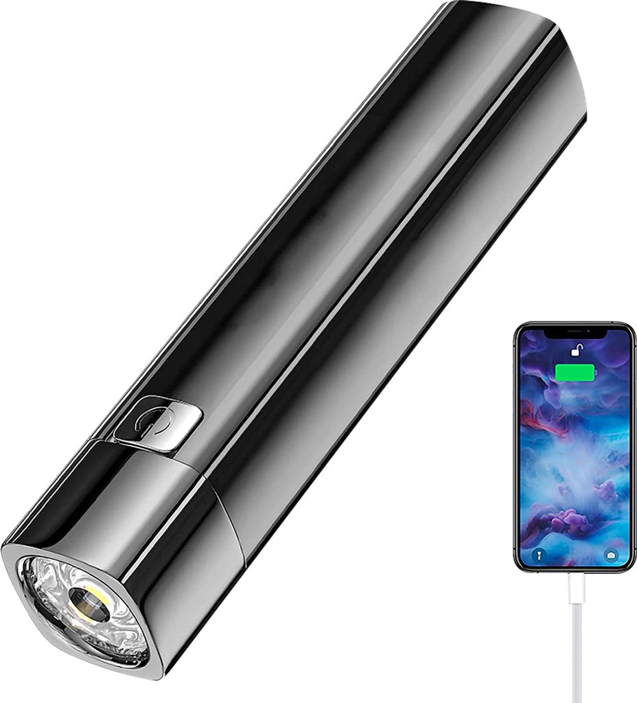 Mini-Taschenlampe, wiederaufladbare USB-Taschenlampen, mobile Taschenlampe mit eingebautem Akku, geeignet zum Lesen bei Nacht, Radfahren und Camping