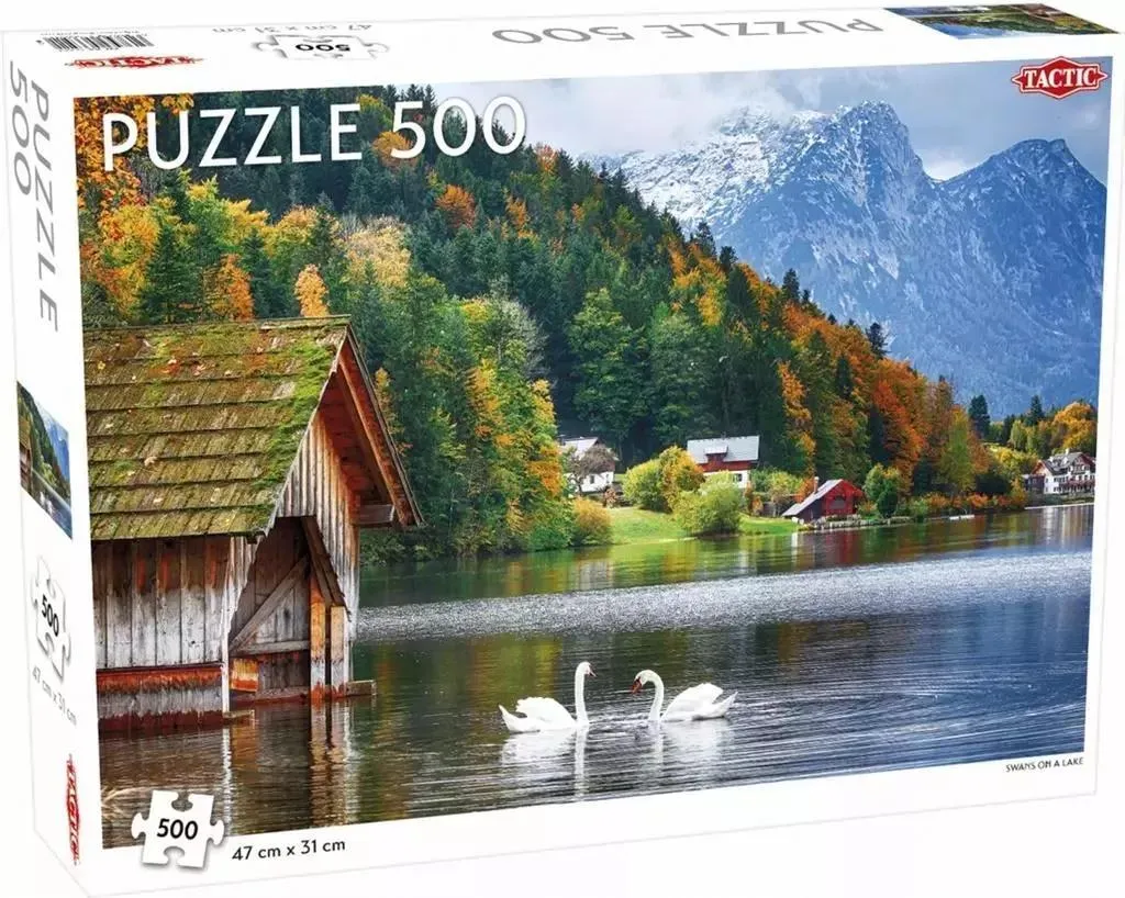 Puzzle 500 pièces anti-stress Cygnes sur un lac pour occuper vos soirées
