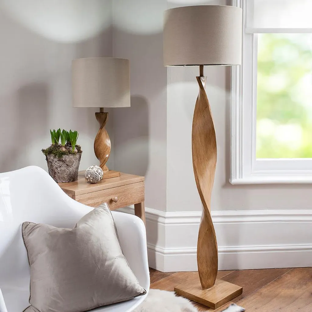 Lampe de table bois clair 68cm ABIA Endon - Finition résine et E27 - 5
