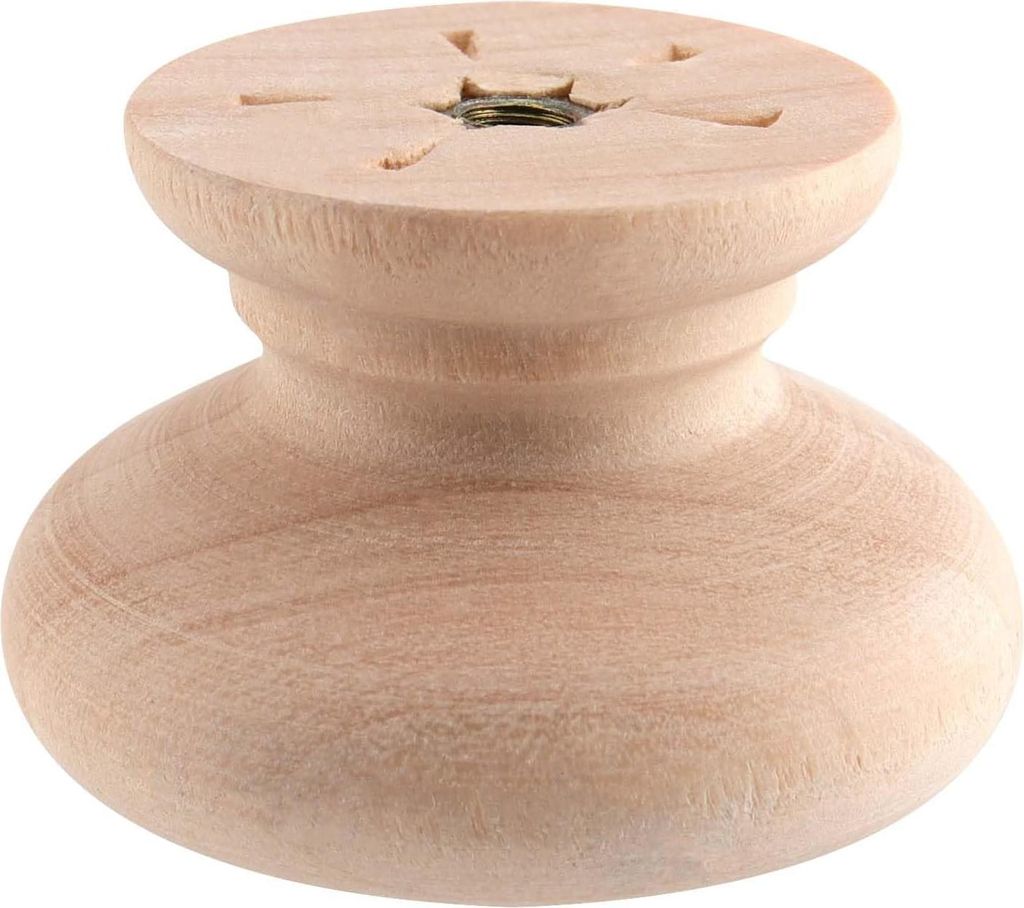 Holzpilz Türknöpfe - 30 Stück 35mm Runde Schubladengriffe mit Schrauben