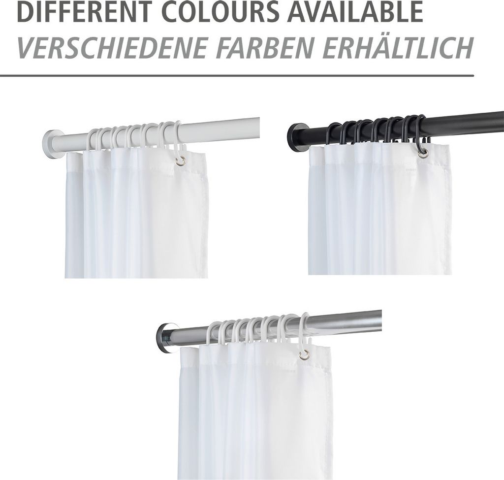 Tringle Rideau Extensible Sans Percage – Barre Télescopique Douche 72-160 Cm Noir – Installation Facile Chambre Ou Salle De Bain