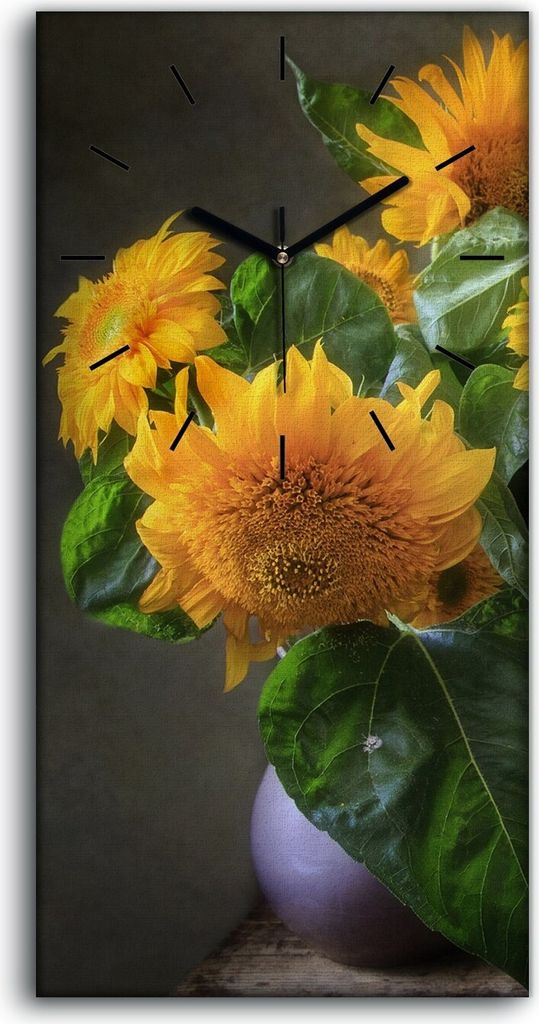 Wandbild Leinwand Bilder Wanduhr 30x60 Gemälde Blumen Tier Katze Kunst - schwarze Hände