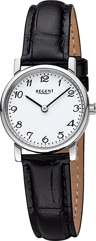 Regent Leder Damen Uhr Armbanduhr Quarz schwarz Lederarmband D2URF1561
