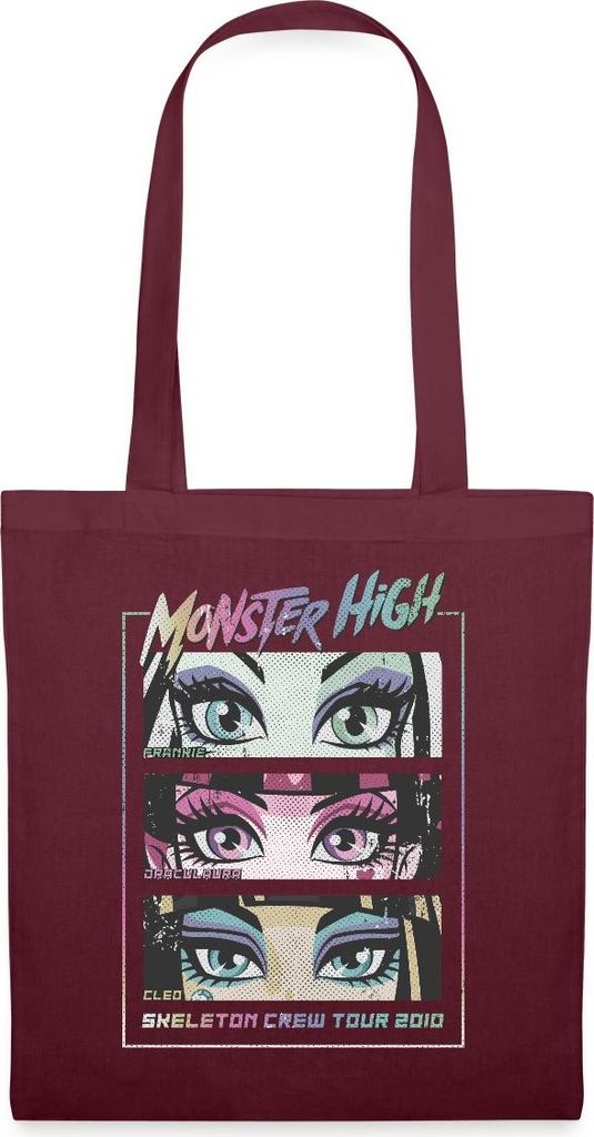 Spreadshirt Monster High Skeleton Crew Tour 2010 Stoffbeutel, One size, Burgunderrot